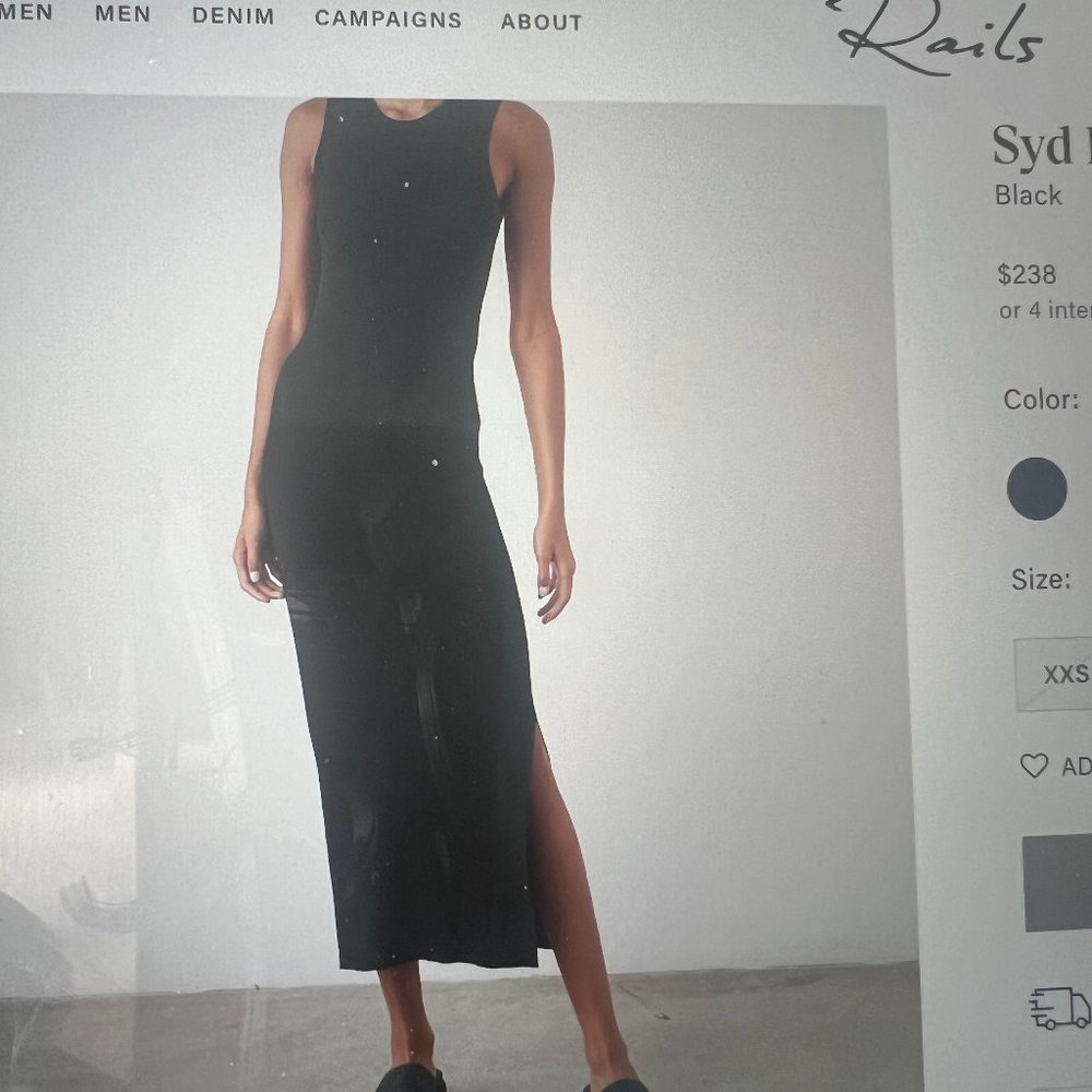 Rails Syd Dress Black Cut-Out - Medium